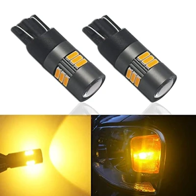 Afbeelding van Eseastar 501 LED lampen T10 Amber 12V 24V W5W 194 168 161 12961 15LED SMD4014 extreem helder met projector voor auto zijlicht back up interieur koepel nummerplaat licht, 2 stuks
