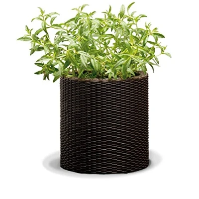 Afbeelding van Keter Decoratieve bloempot Cilinder 36x36x37.3cm kunststof/bruin
