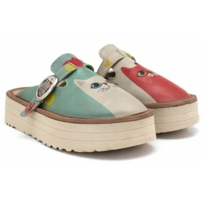Afbeelding van GOBY Cat Mood Clogs Handmade Vegan Leer Dames Maat 37