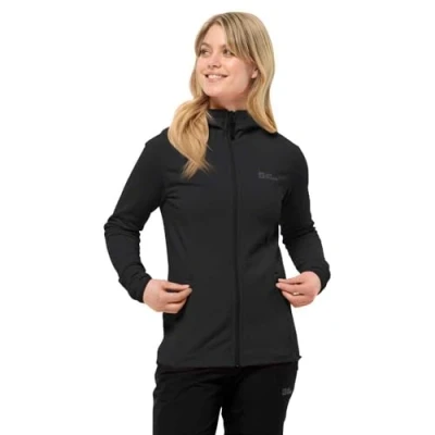 Afbeelding van Jack Wolfskin Baiselberg Hooded FZ Fleecejas, Dames, Maat: Small, Black