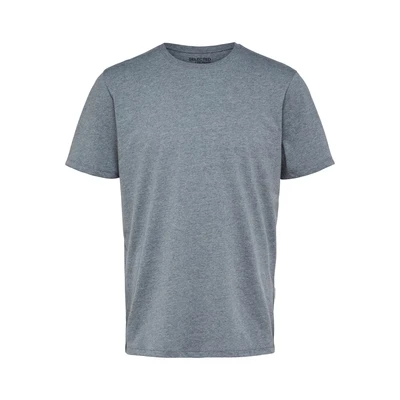 Afbeelding van Selected Homme Slhaspen Oneck Tshirt basic, Heren, Maat: Large, Medium grey melange
