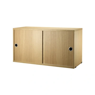 Afbeelding van String kast met schuifdeur eik, 78x30 cm