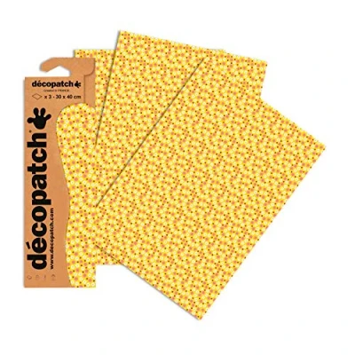 Afbeelding van Decopatch Papier No. 709 (gele bloemen, 395 x 298 mm) 3 pack