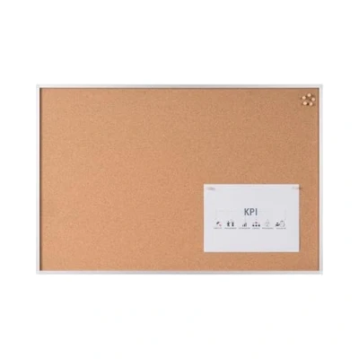 Afbeelding van Bi Office New Generation, bord van kurk, oppervlak natuurkurk, met aluminium frame en schuifblad, 90 x 60 cm