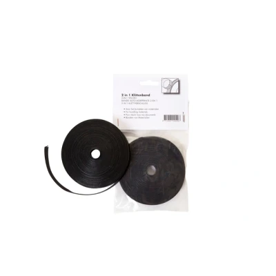 Afbeelding van Klittenband IEZZY kabelbinder 2 in 1 13mmx10m zwart