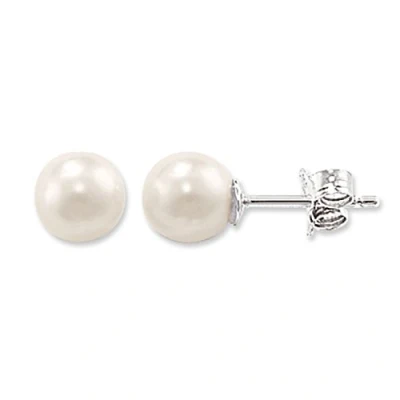 Afbeelding van Thomas SABO Perlenohrstecker Klein Oorbellen, Dames, Maat: One Size, Silver coloured, white