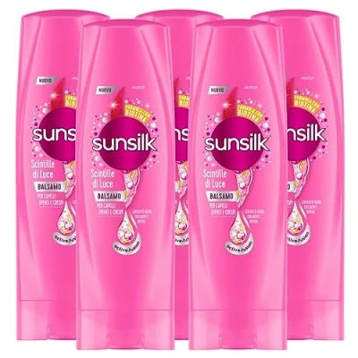 Afbeelding van 5 x Sunsilk Co Creations lichtbalsem + zijdeeffect voor glanzend en kroeshaar flessen à 200 ml