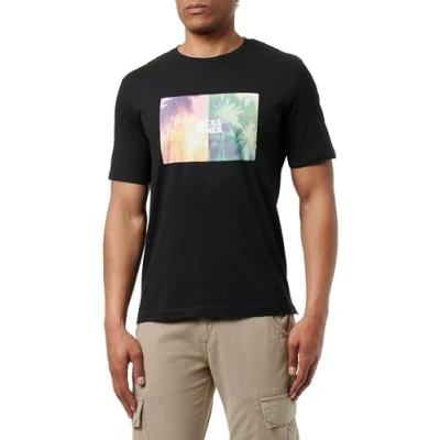Afbeelding van Jack &amp; Jones Jjnavin TEE CREW NECK Tshirt print, Heren, Maat: Medium, Black