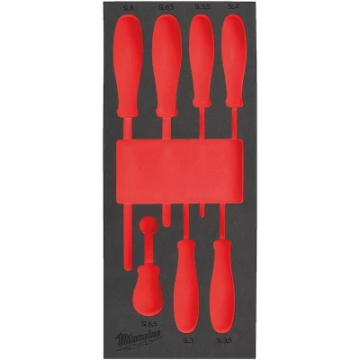 Afbeelding van Milwaukee Empty 7 pc Screwdriver SL Set Foam Insert Lege Inlay schroevendraaier (7 delig) 4932493673