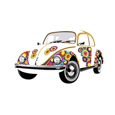 Afbeelding van BRISA VW Collection Volkswagen Kever Wandsticker Bloem