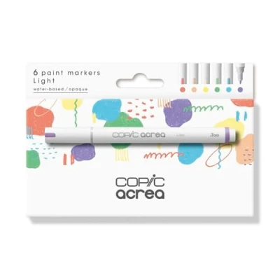 Afbeelding van Copic acrea set &quot;Light&quot;, van 6 lakmarkers met inkt op water en pigmentbasis, lijndikte 0,8 1,2 mm