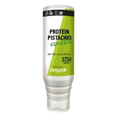 Afbeelding van EATALIAN by AMZ BETTER Topping met proteïne pistachesmaak, zoete eiwitcrème, in een pers van 300 gr, gemaakt Italië, ideale pistachesaus om ijs, snoep en dessert te garneren