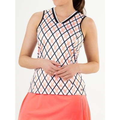 Afbeelding van Sjeng Sports Lady Sleeveless Top Joselyn (Multicolor) Dames Koraal/Wit XL