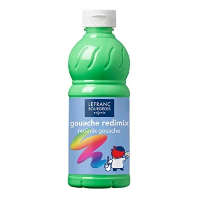Afbeelding van Lefranc Bourgeois 188021 Redimix plakkaatverf, Tempera kinderverf, gebruiksklare gouacheverf, 500 ml fles Fluo Green