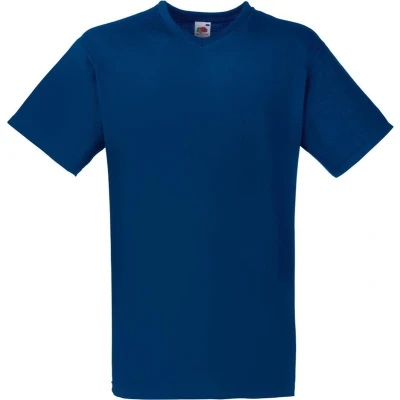Afbeelding van Fruit Of The Loom Heren Valuegewicht V hals, T shirt met korte mouwen. (Marine) Maat 4XL