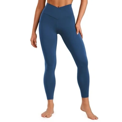 Afbeelding van CRZ Yoga Womens Butterluxe Cross Waist Workout Leggings 25&quot; V Crossover High Waisted Gym Franse marine S
