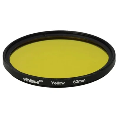 Afbeelding van vhbw Universele kleurfilter geel voor cameralens met 62mm filterschroefdraad filter