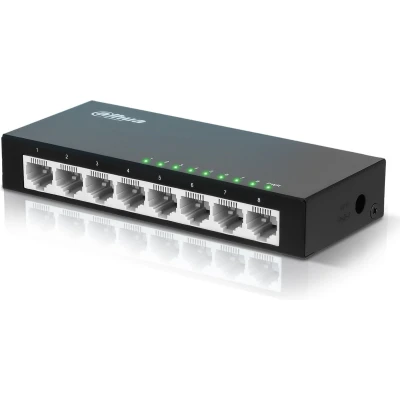 Afbeelding van Dahua Ethernet Switch 8 Poorten Unmanaged x 10 / 100 Mbps Internet Netwerk splitter PFS3008 8ET