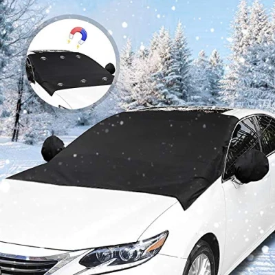 Afbeelding van UQTUKO Voorruitafdekking, autovoorruitafdekking met achteruitkijkspiegelafdekking, opvouwbare voorruit, magnetische autoafdekking, ijsbeschermingsfolie tegen vorst, stof, sneeuw, ijs, 210 x 120 cm