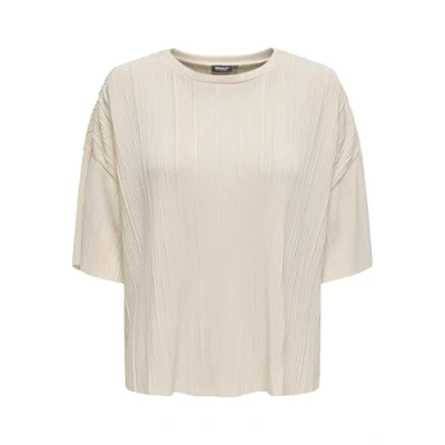 Afbeelding van Onlravenna S/S Plisse Top Noos JRS, wit (bone white), M