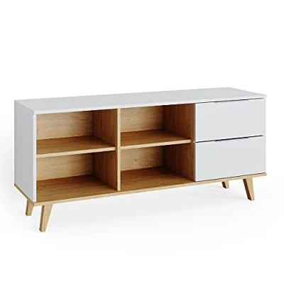 Afbeelding van Vicco Dressoir &quot;Nautica&quot;, Wit/Sonoma, 134.1 x 61 cm