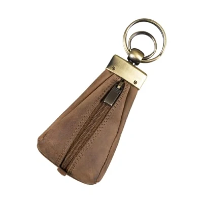 Afbeelding van STILORD &#039;Enno&#039; Lederen Sleuteletui Vintage Kleine Portemonnee voor Heren met Sleutelhanger Mini Key Wallet Sleuteltas Muntzak Echt Leer, Kleur:middel bruin