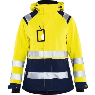 Afbeelding van Blåkläder 4904 1987 Dames Shell jack High Vis Geel/Marineblauw maat M