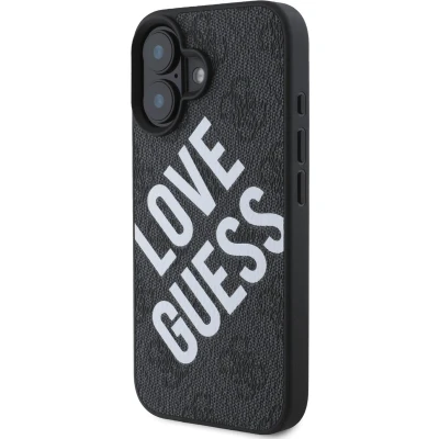 Afbeelding van GUESS, Beschermhoes Geschikt voor Apple iPhone 16 MagSafe Model 4G, Zwart