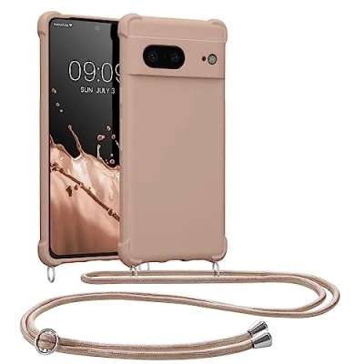 Afbeelding van kwmobile telefoonhoesje compatibel met Google Pixel 7 hoesje Case koord In kokosmelk