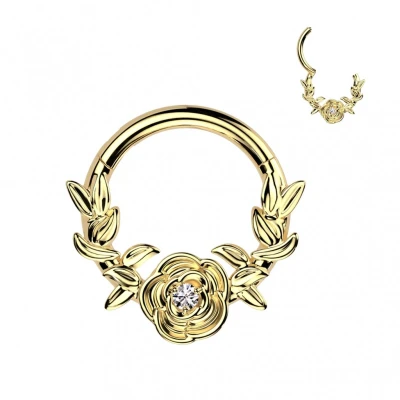 Afbeelding van Piercing titanium clilcker roos goud