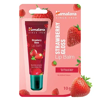 Afbeelding van Himalaya Strawberry Gloss Lippenbalsem Voor Zachte, Gehydrateerde Lippen Met Een Vleugje Kleur, Glanzende Glans, 10 G