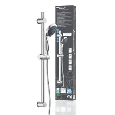Afbeelding van EISL WELLY DX6051CSB, doucheset met slang en houder, inclusief waterbesparende afdichting, douchekop slang, chroom