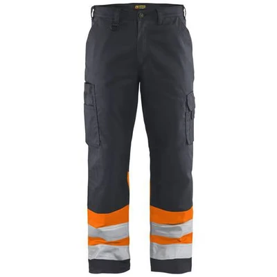 Afbeelding van Blaklader Werkbroek High Vis 1564 1811 Medium Grijs/ Oranje D100