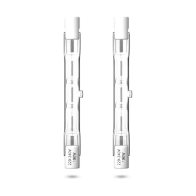 Afbeelding van Bonlux R7s 78 mm halogeenlamp 100 W, halogeenstaaf dimbare warm wit 2800K 230V J78 halogeen voor landschapsverlichting en staande lamp, verpakking van 2 stuks