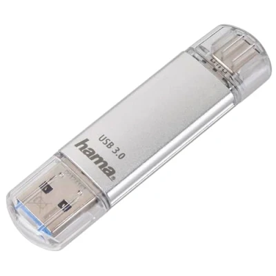 Afbeelding van Hama USB geheugenstick met 3.0 &amp; 3.1 Type C Single 128 GB zilver