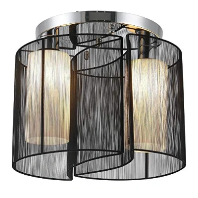 Afbeelding van HOMCOM plafondlamp vintage met 2 lampen plafondspot lamp x E27 fitting zwart Ø 47,5 33 H cm (zonder lichtbronnen)
