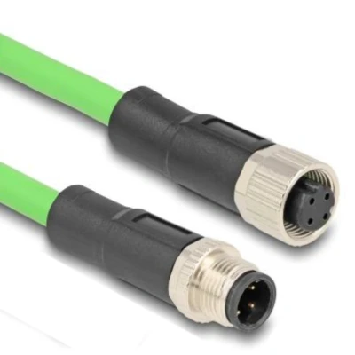 Afbeelding van Delock M12 Kabel D kodiert 4 Pin Stecker zu Buchse PUR (TPU) 5 m HQ