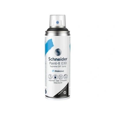 Afbeelding van Schneider spuitbus verf Paint it 030 DIY spuitverf acrylverf 200ml zwart S ML03050001