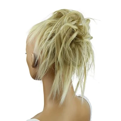 Afbeelding van CAISHA XXL Haarstukje Haarwokkel Bruids Kapsel Opgestoken Volumineus Golvend Knoet Lichtblond G4F