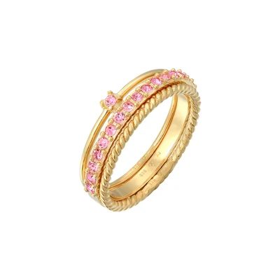 Afbeelding van Elli SET Ring, Dames, Maat: 54, Rosa