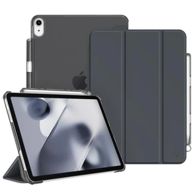 Afbeelding van Fintie Hoes iPad Air 5/4e generatie 2020 10.9&quot; met Pen houder Ondersteunt 2e potlood, draadloze oplaadfunctie Ultradun Case Cover Transparante Achterkant, Auto Wekken/Slapen, Hemelgrijs