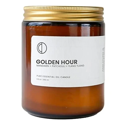 Afbeelding van OCTŌ Golden Hour Mandarijn + Patchouli Geurkaars. Gemaakt met etherische oliën en sojawas. 250ml