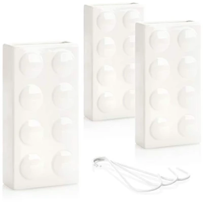 Afbeelding van COM FOUR® 3x luchtbevochtiger verwarming radiator in wit verwarmingswaterverdamper van keramiek domino design (wit bouwsteen)