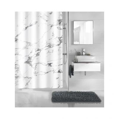 Afbeelding van Douchegordijn Marble 180x200 cm wit en grijs