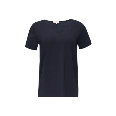 Afbeelding van s.Oliver MIT Vausschnitt Tshirt basic, Dames, Maat: 34, Navy