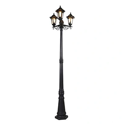 Afbeelding van QAZQA Klassieke buiten lantaarn zwart 3 lichts IP44 New Haven