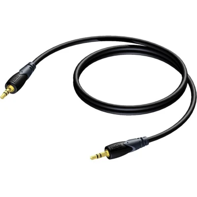 Afbeelding van 3.5 mm jack kabel Procab 1.5 meter (Stereo, Verguld, 100% koper)