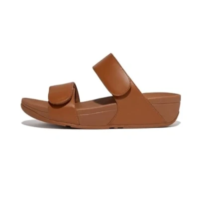 Afbeelding van FitFlop Women Lulu Adjustable Leather Slides Light Tan Schoenmaat 36