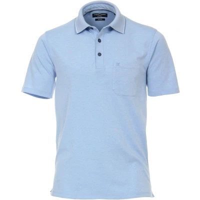 Afbeelding van Casa Moda Polo Blauw maat S heren met Regular fit Pasvorm Polyester Suitable Herenkleding Poloshirt