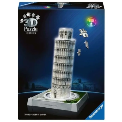 Afbeelding van Ravensburger Iconics 3D puzzel toren van Pisa met licht